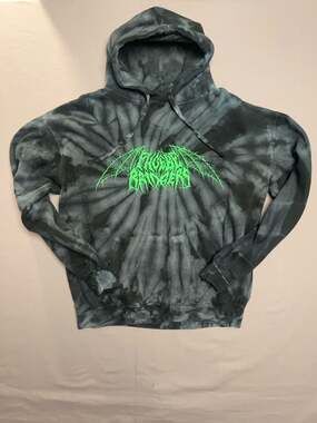 Phoebe Bridgers Tie Dye Metal Logo Hoodie Green Large